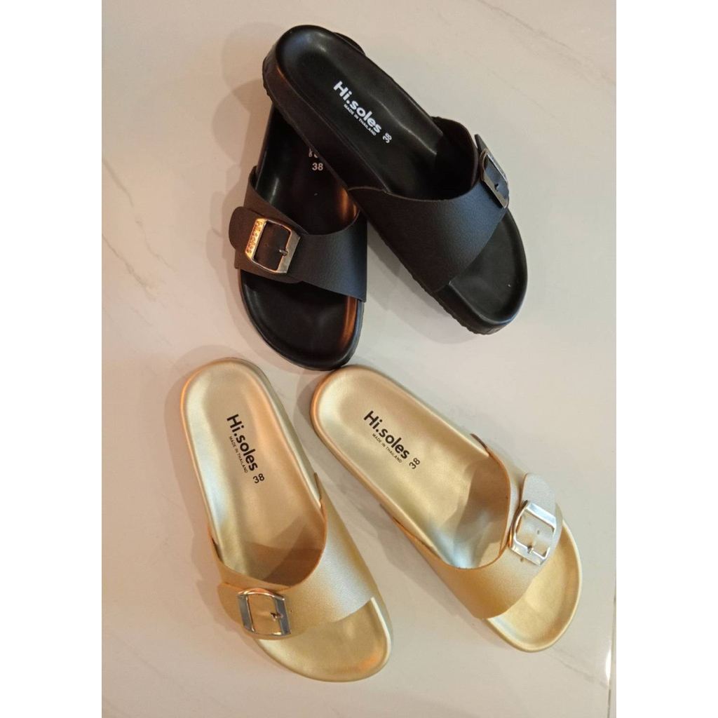 Hi.soles รองเท้าแตะ รองเท้าสไตล์วินเทจ ไบเก้น ราคาถูก #คาดเดี่ยว