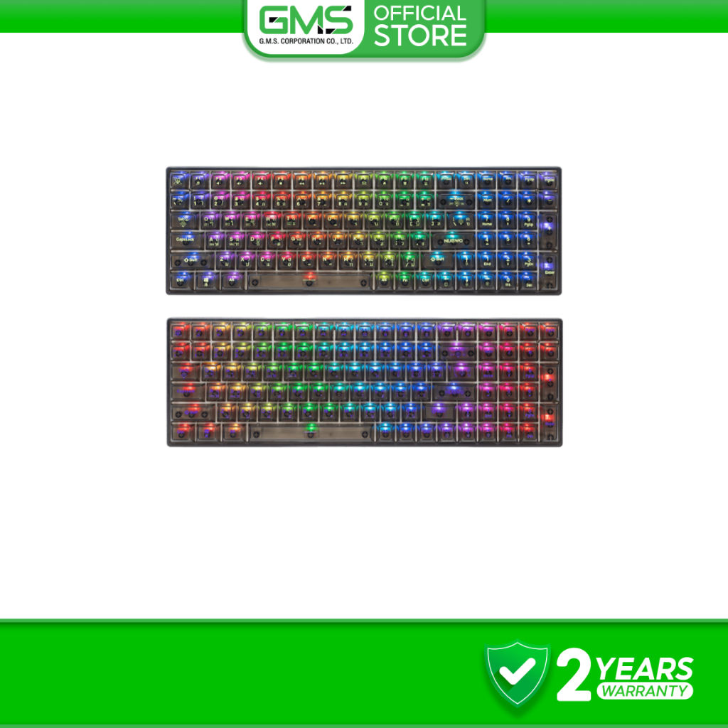 [สินค้ารับประกัน 2 ปี] Nubwo X38 Mechanical SW BT/Wireless Gaming Keyboard คีย์บอร์ดเกมมิ่ง พร้อมด้วยไฟ Full RGB