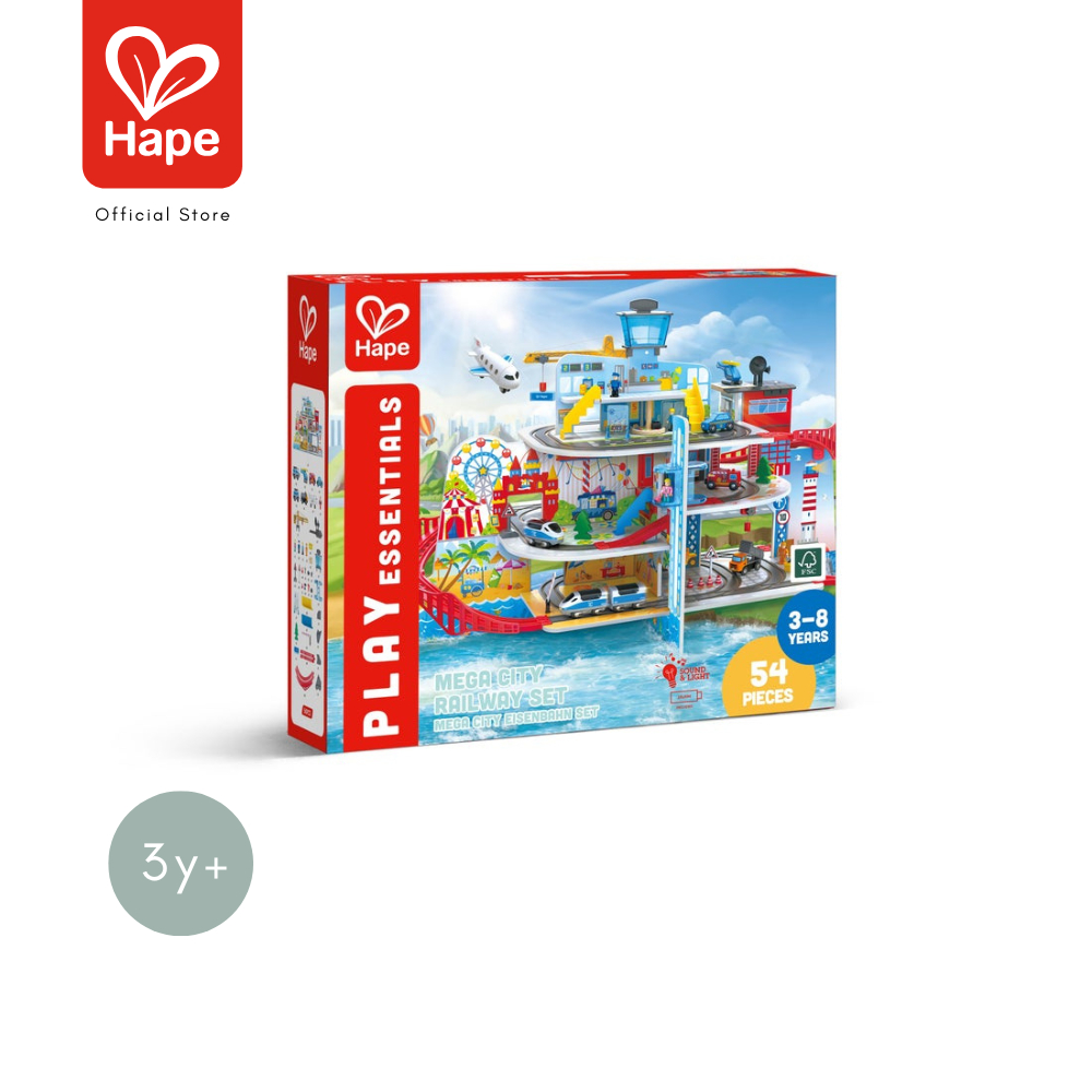 Hape Mega City Railway Set – 3-Level Wooden Train Set, 3Y+ image 8