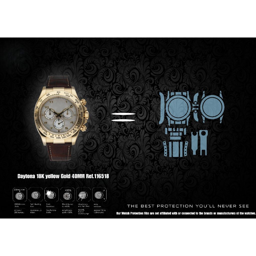 ฟิล์มป้องกันรอยนาฬิกา Watch Protection Film for Rolex Daytona 18K yellow Gold 40MM Ref.116518