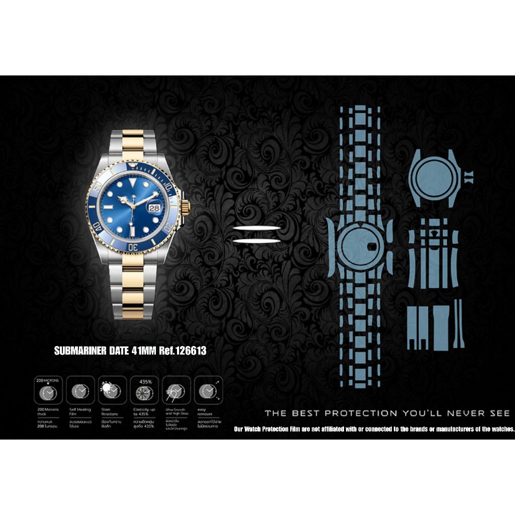 ฟิล์มป้องกันรอยนาฬิกา Watch Protection Film for สำหรับ ROLEX SUBMARINER DATE 41MM Ref.126613