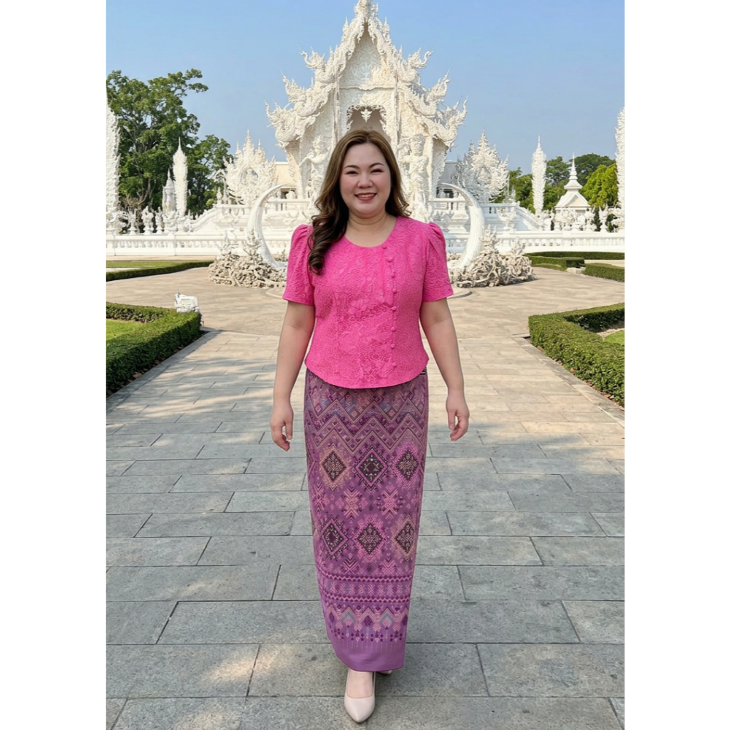 ล12 (ตะกร้า 1) เสื้อลูกไม้ ทรงลิซ่าแขนกลีบบัว ทรงสวย ผู้หญิงพลัสไซส์