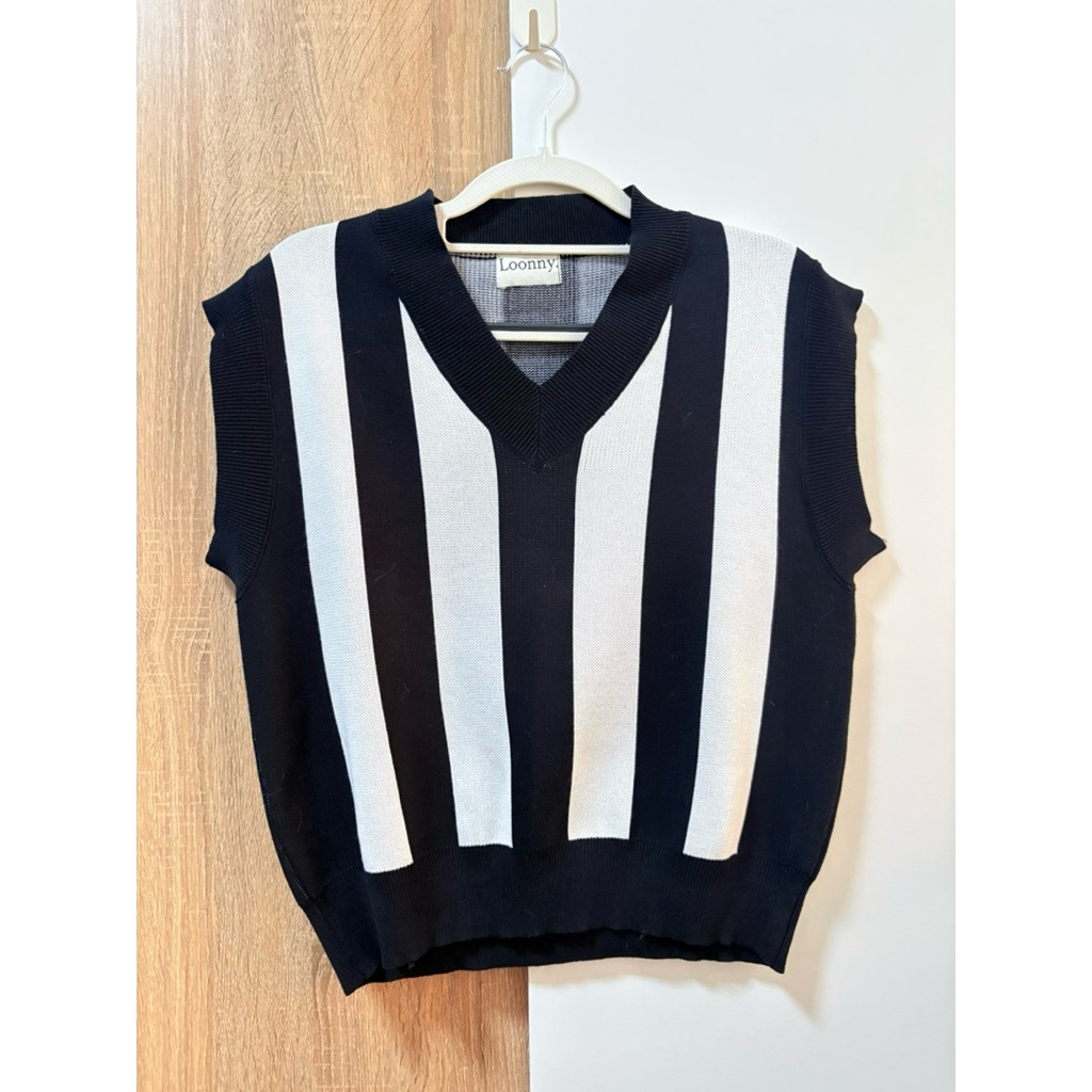 loonnystore verst เสื้อกั๊กไหมพรม 2 โทน [มือ2] #T331