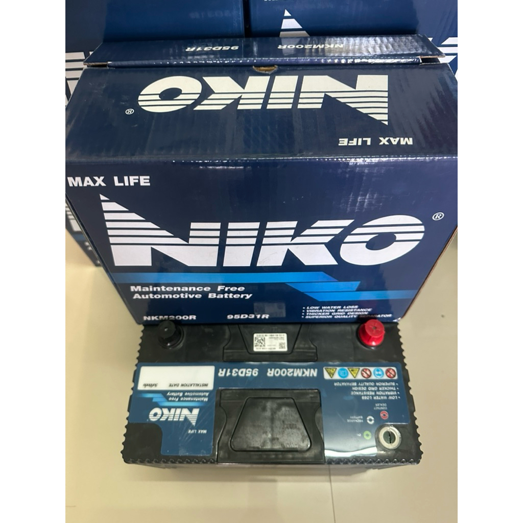แบตเตอรี่พร้อมใช้ยี่ห้อnikoรุ่นNKM200R-95D31R(80แอมป์)