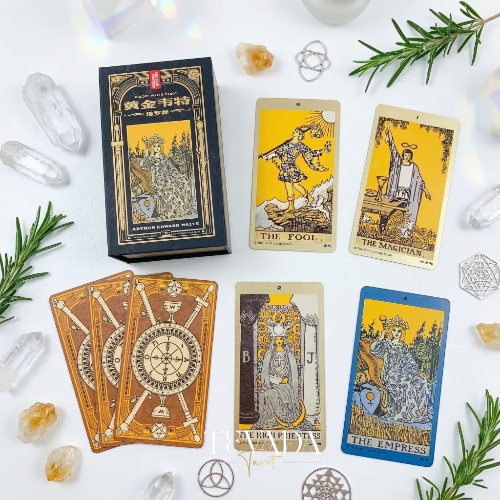 ไพ่ยิปซี ไพ่ทาโรต์ ไพ่ทาโร่ Golden Waite Tarot สำหรับมือใหม่ ขอบทอง สไตล์วินเทจ อ่านง่าย ภาพคลาสสิก ของแท้ พร้อมส่ง