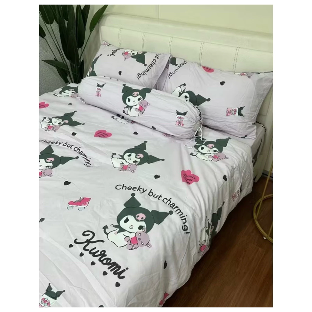 ชุดผ้าปูที่นอน ลายคุโรมิ ผ้า COTTON 100% ขนาด 3 5 6 ฟุต thumbnail 3
