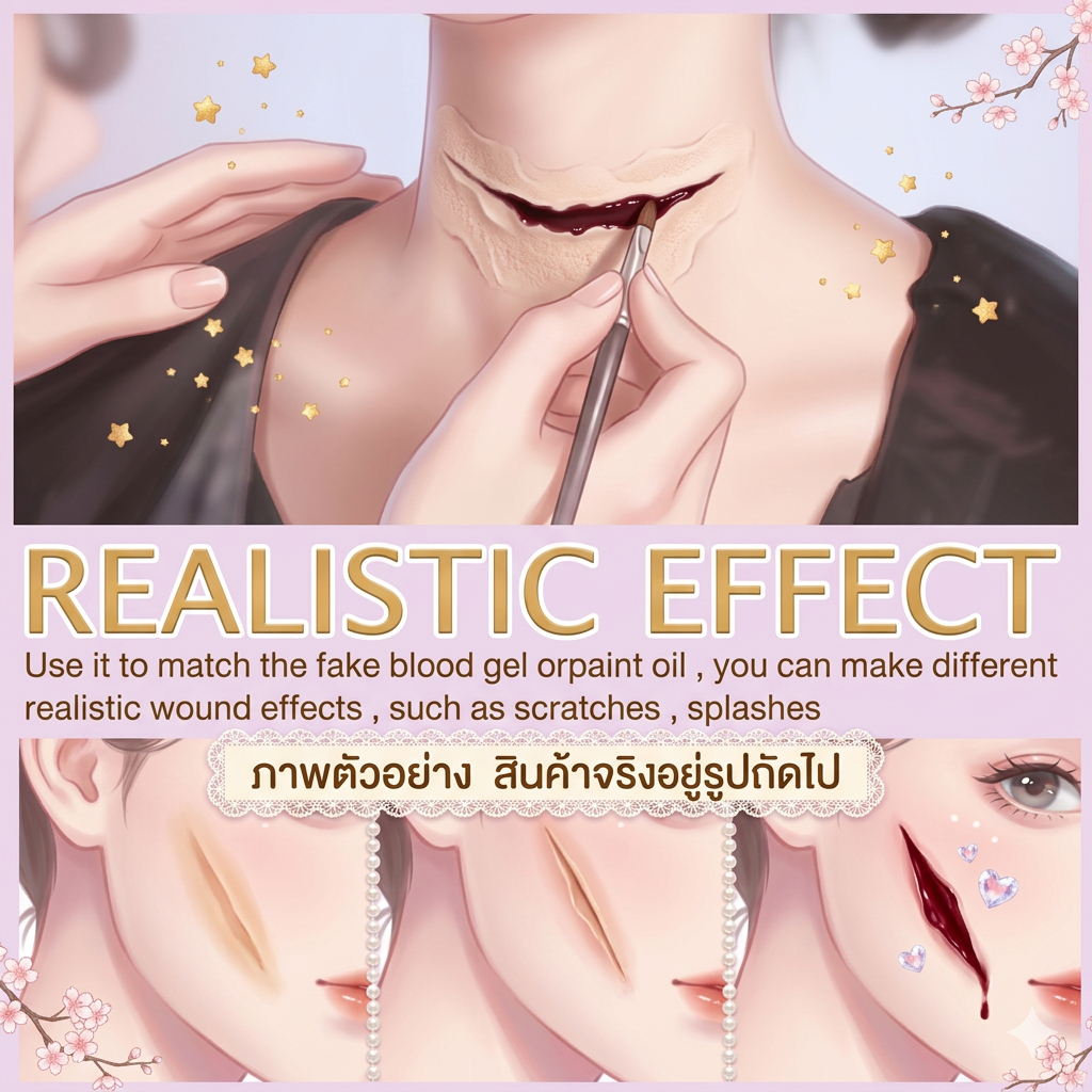 Halloween face body fake scar makeup set blood party scary zombie