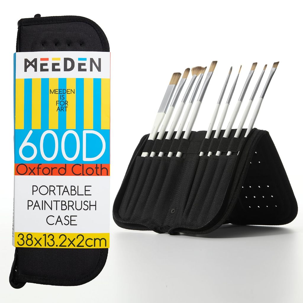MEEDEN กระเป๋าใส่พู่กันรุ่นยาว Oxford Brush Holder แบบพับตั้งได้ ใส่พู่กันจีนได้ กันน้ำ