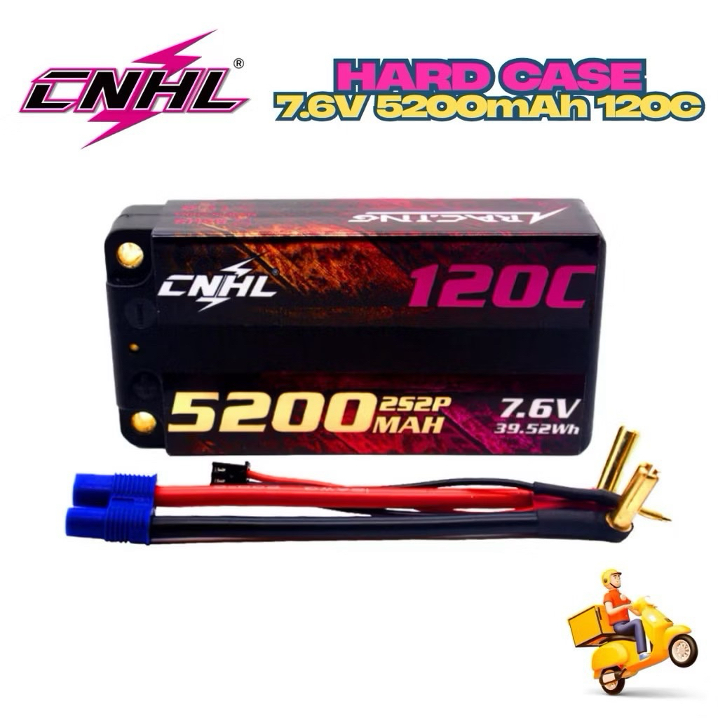 CNHL 2S 7.6V 5200mAh 120C HV เคสแข็ง ก้อนสั้น (EC3 Plug)
