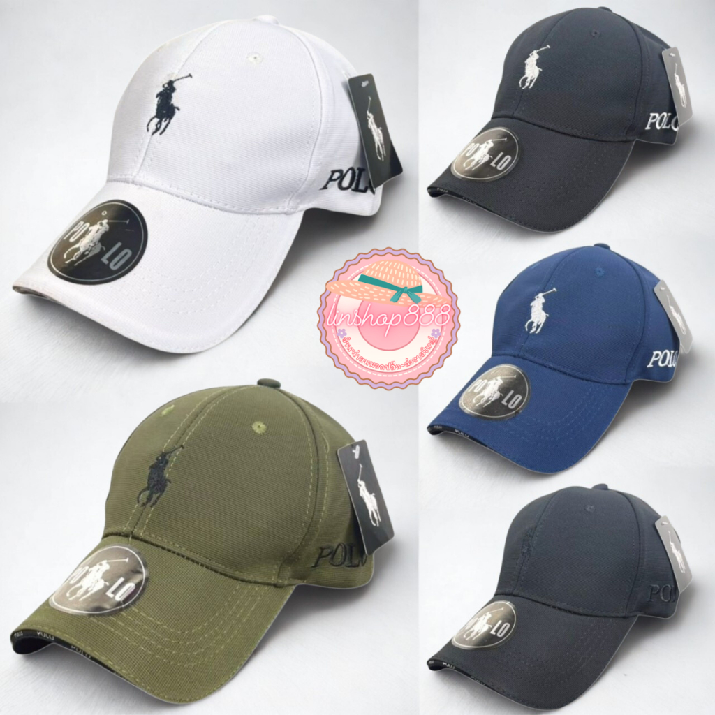 หมวกเบสบอล ปักข้างpolo ผ้าฝ้ายนุ่ม ใส่สบาย ปรับขนาดได้ ป้องกันแสงแดด สินค้าพร้อมส่ง