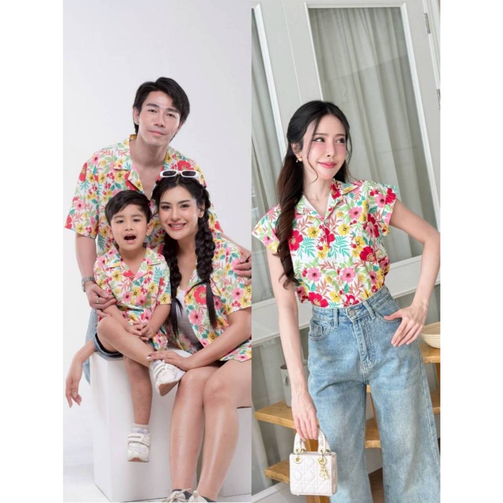 ❤ พร้อมส่งจ้า ❤ เสื้อฮาวายเด็ก เสื้อฮาวายผู้ใหญ่ เสื้อคู่รัก เสื้อครอบครัว ผ้านุ่ม เนื้อละมุน ไม่ร้อน ใส่สบาย เนื้อดีมาก