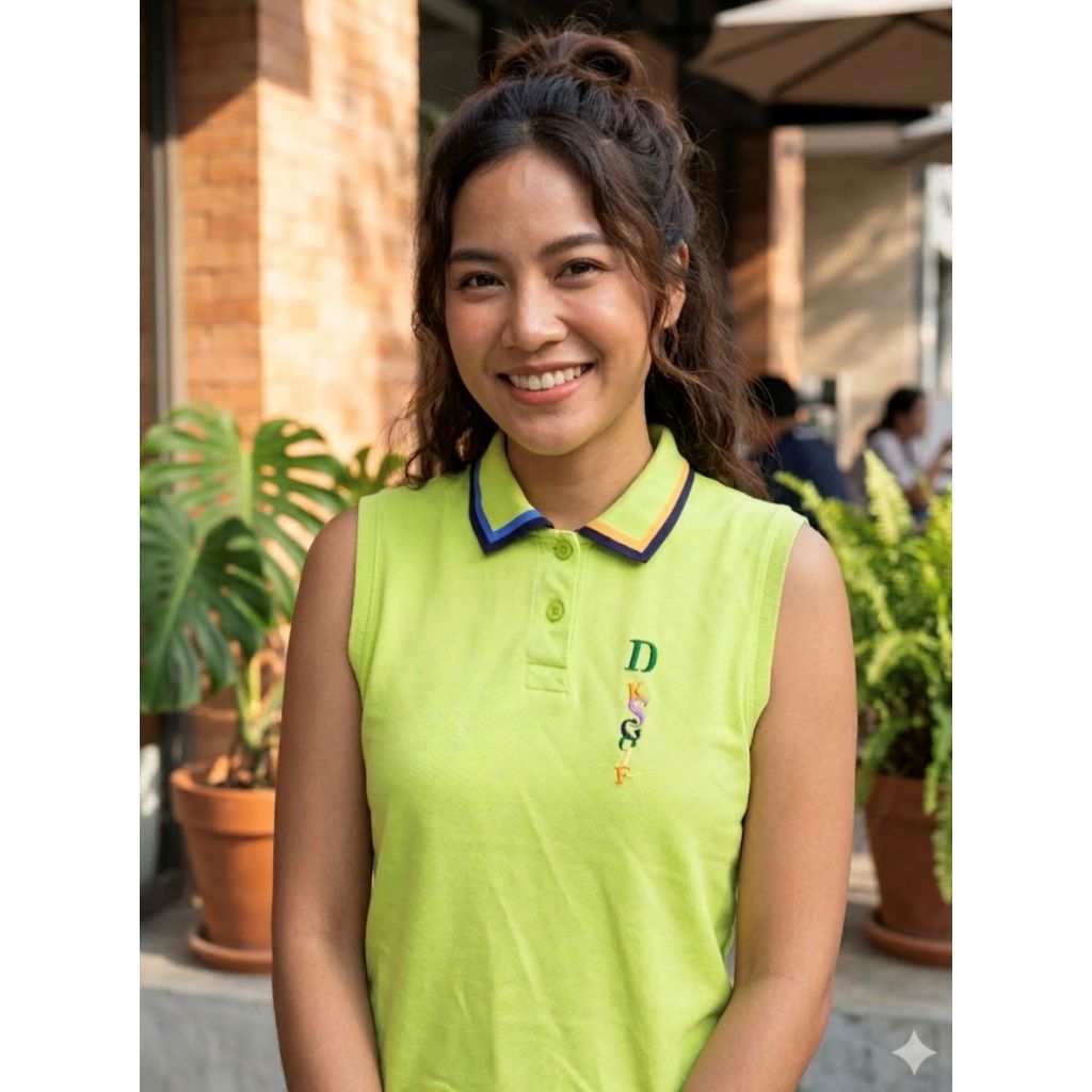 DAKS LONDON DAKS GOLF Lime Green Polo Sleeveless Shirt Size L LARGE
