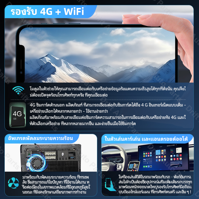CARBON จอ android รถยนต์ TOYOTA YARIS 2013-2016 8core 8+128GB มาพร้อมกับ CarPlay/Android Auto รองรับซิมการ์ดและ WiFi ราคา ถูกที่สุด ดีลบีเคเค แกลเลอรีภาพที่ 8