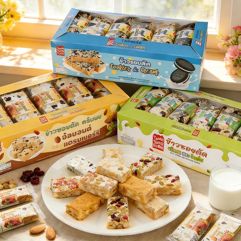 2 กล่อง 24 ชิ้น ข้าวซอยตัด 🍪 ฮาลาลรับรอง บรรจุแยกชิ้น หลายรสชาติ หอมกรุ่น ราคาถูก ของขวัญยอดนิยม