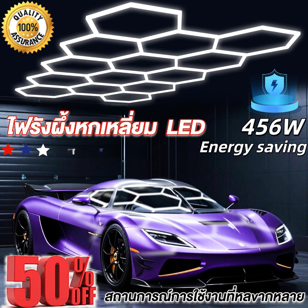 ไฟดูแลรถยนต์ ไฟรังผึ้ง LED ไฟเพดาน ความสว่างสูง ประหยัดพลังงาน กันน้ำกันชื้น การต่อแบบไม่มีรอยต่อ บรรยากาศระดับสูง ไฟดูแ