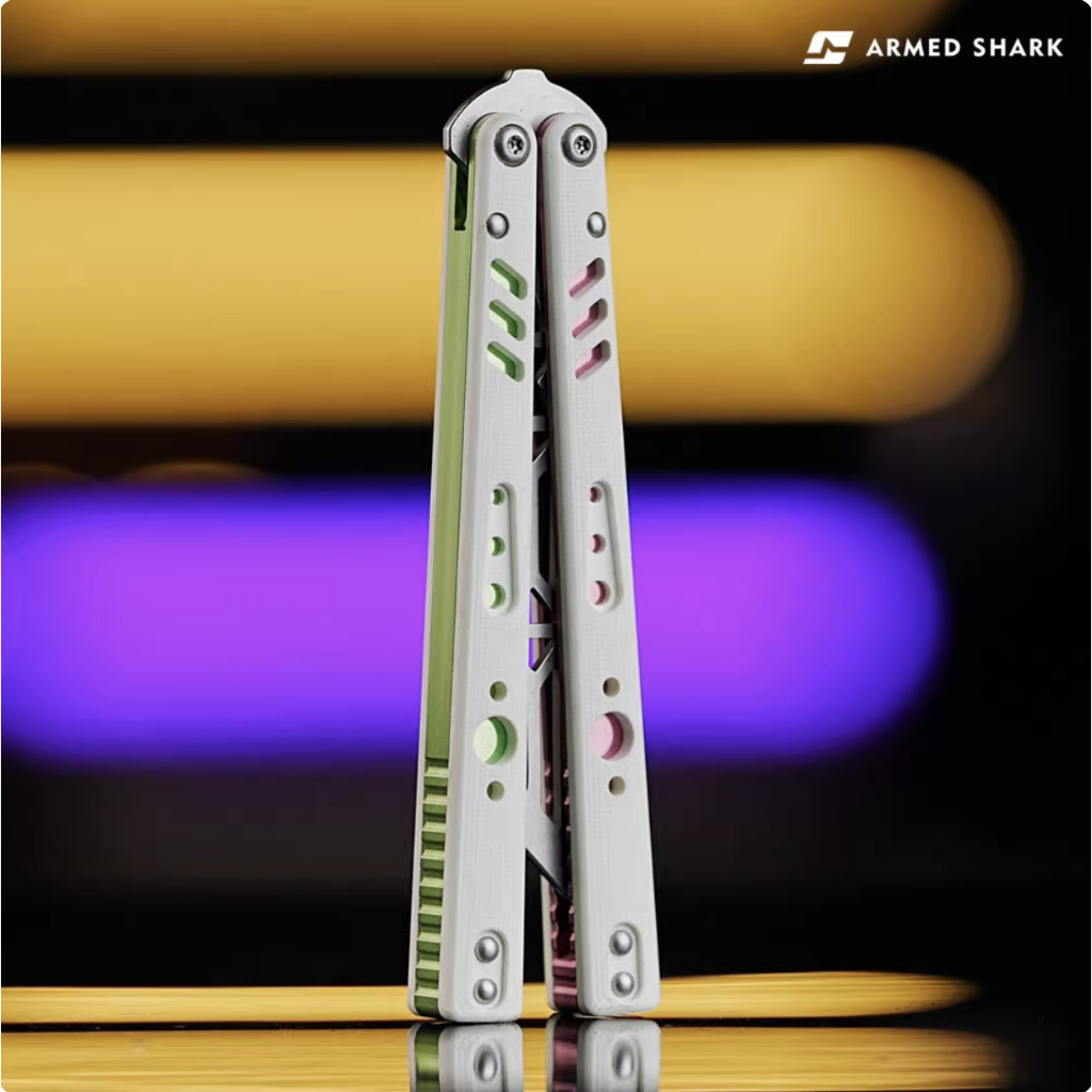 Armed Shark Replicant วัสดุอลูมิเนียมอัลลอยด์7075 G10 มีดควงแบบซ้อม มีดบาลิซอง มีดพับ มีดควงของเล่น มีดซ้อมบาลิซอ