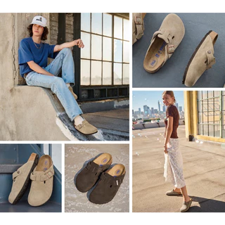 [พร้อมส่ง] Birkenstock Boston Soft Footbed หนังแท้ พื้นนุ่ม รองรับอุ้งเท้า (หากไม่ใช่หนังแท้คืนเงินได้ เก็บเงินปลายทาง)