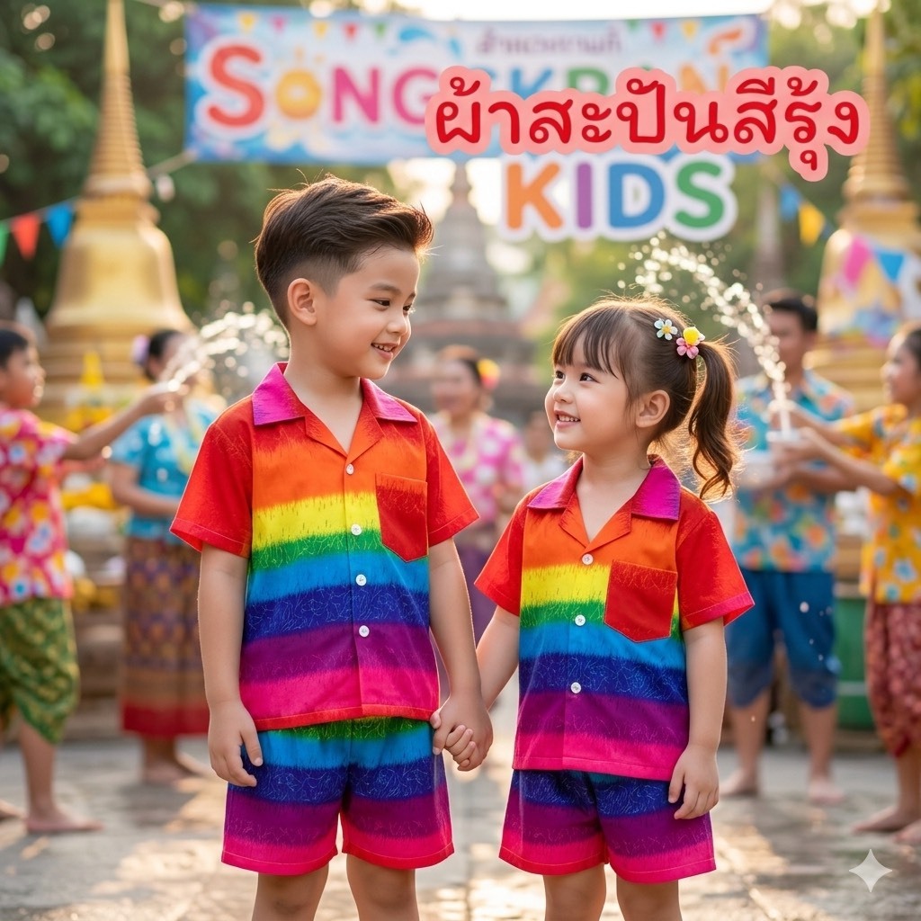 ส่งไว✅ผ้าสะปันสีรุ้ง สดใสมากกก🌈🌈