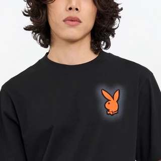 PLAYBOY เสื้อผ้าผู้ชาย/เสื้อ/เสื้อยืดสีดำ รุ่น P1MT269TB020BK