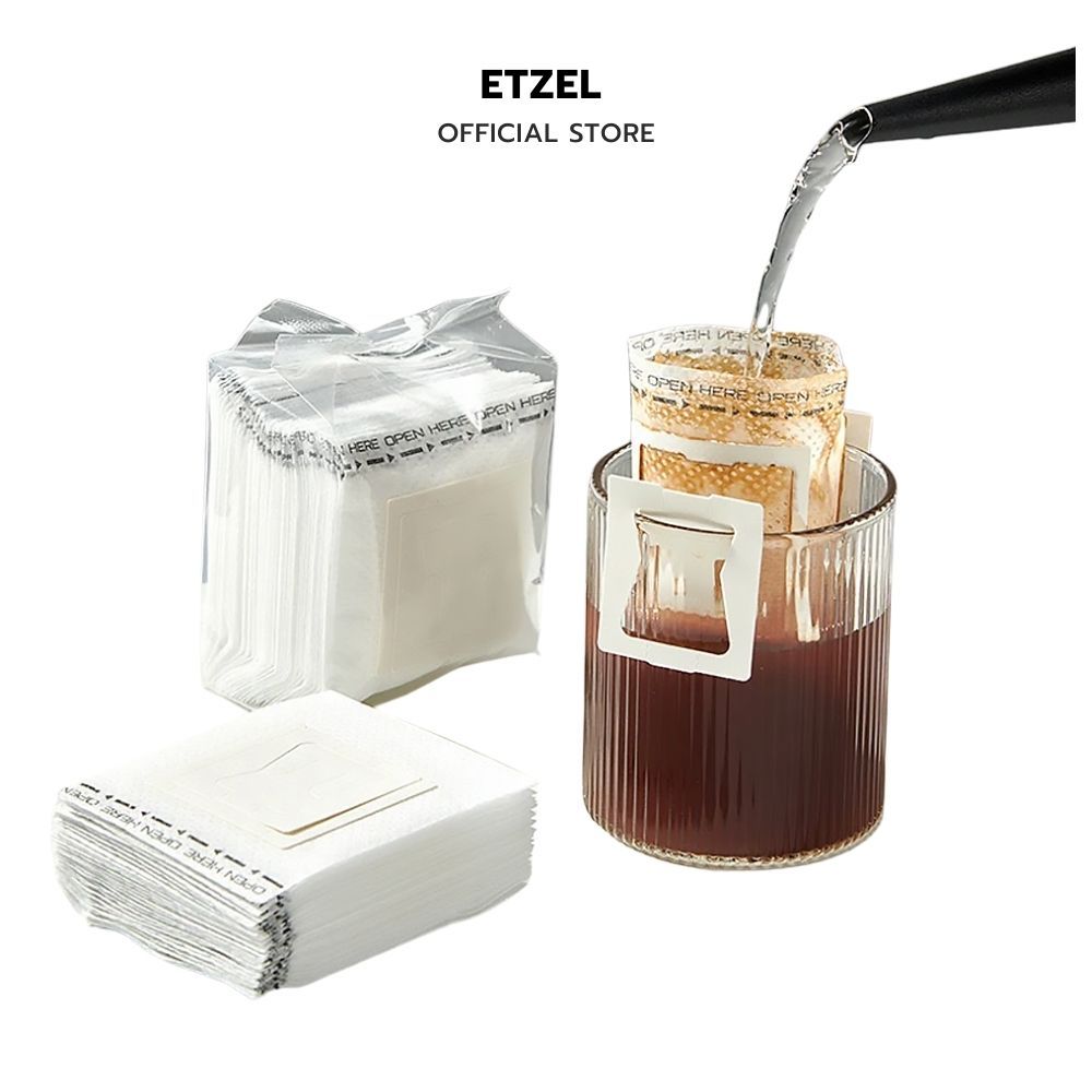 พร้อมส่ง!! ถุงกรองกาแฟ ถุงดริปกาแฟ แบบมีหูแขวน 50 ซอง Drip Coffee filter bag แบบพกพา ใช้แล้วทิ้ง
