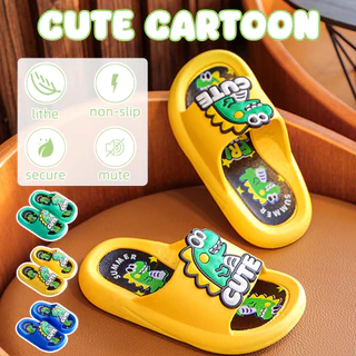 Dino Kids Slippers รองเท้าแตะเด็ก ลายไดโนเสาร์ พื้นนุ่ม กันลื่น แฟชั่นหน้าร้อน