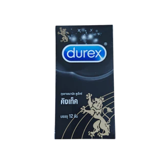 Durex Kingtex Condom ถุงยางอนามัย ดูเร็กซ์ คิงเท็ค กล่องใหญ่ ผิวเรียบ ฟิตกระชับ ขนาด 49 มม. 1 กล่องใหญ่ (บรรจุ 12 ชิ้น)