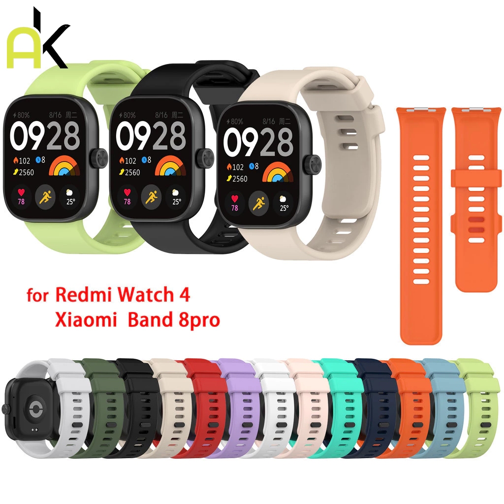 AK สายรัดข้อมือสําหรับ Redmi Watch 4 5 สายซิลิโคน Xiaomi Band 8 pro 9 pro