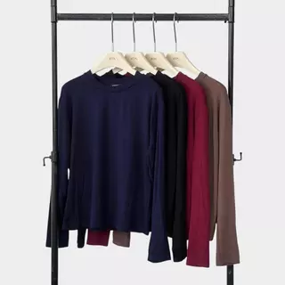 Atipashop - Jolie Longsleeve Top | เสื้อยืดแขนยาว ผ้าเรย่อน ใส่สบาย