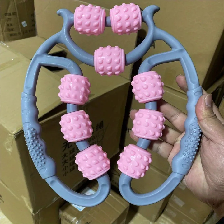 Relaxation Body Beauty Shaper Leg Massage 9 Wheels Ring-shaped Leg Clamp Massage Device Muscle