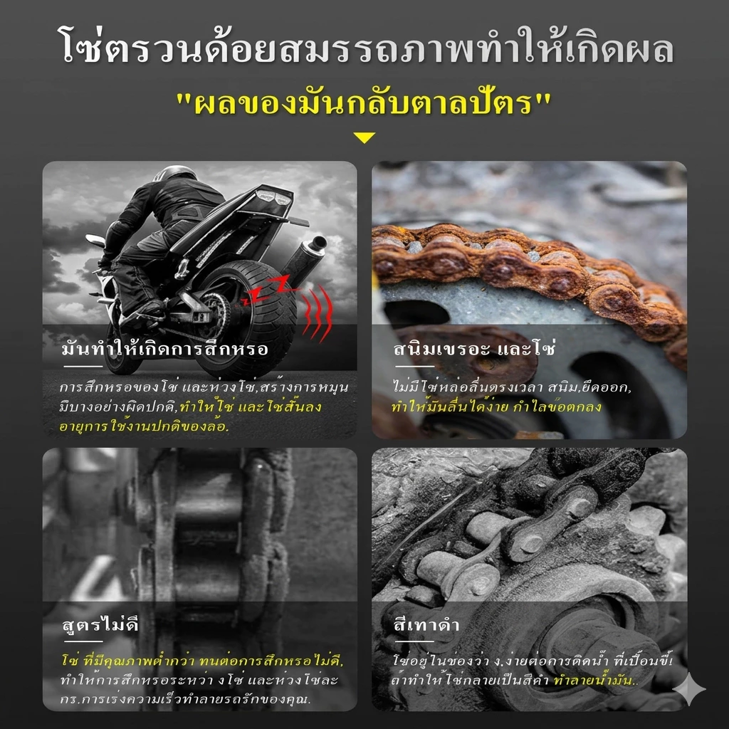 KOBY สเปรย์ล้างโซ่ น้ำยาทำความสะอาดโซ่ และ สเปรย์ฉีดโซ่ มอเตอร์ไซค์/บิ๊กไบค์ ขจัดคราบสนิม thumbnail 8