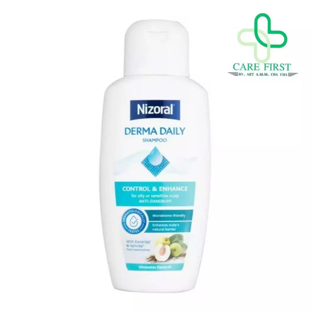 Nizoral derma daily anti-dandruff shampoo for oily & sensitive scalp แชมพู ไนโซรัล เดอร์ม่า เดลลี่ 200 ml.