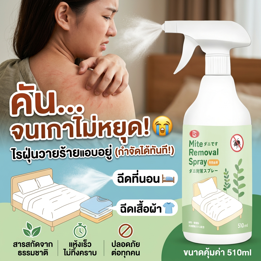 อยากป้องกันไรฝุ่น ต้องเลือกตัวนี้ TIA สเปรย์กำจัดไรฝุ่น ผลิตภัณฑ์กำจัดไรฝุ่น ป้องกันไรฝุ่น ตัวเรือด