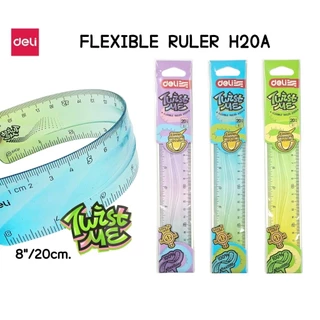 Deli ไม้บรรทัดเยลลี่ "Twist Me" No.H20A (Flexible Ruler) ขนาด 20 ซม. (8 นิ้ว) ราคาต่อ 1 อัน คละสี