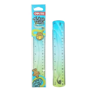 Deli ไม้บรรทัดเยลลี่ "Twist Me" No.H20A (Flexible Ruler) ขนาด 20 ซม. (8 นิ้ว) ราคาต่อ 1 อัน คละสี