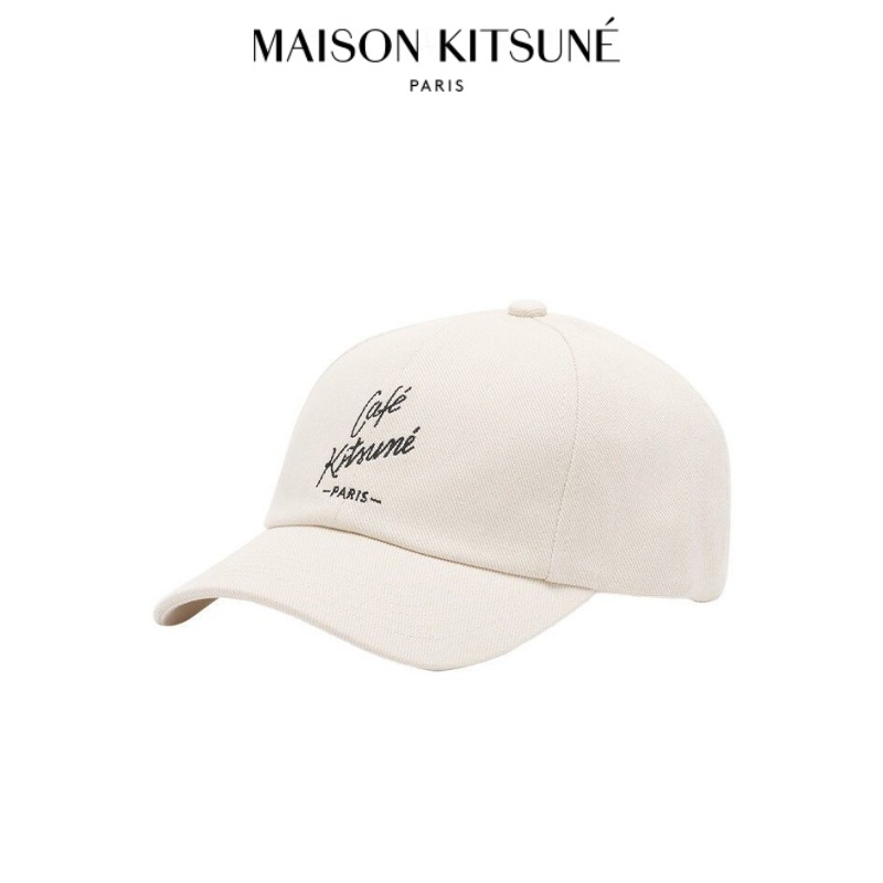 Maison Kitsune🇯🇵  Cafe Kitsune Classic series Casual cafe printed baseball caps for both men and wom