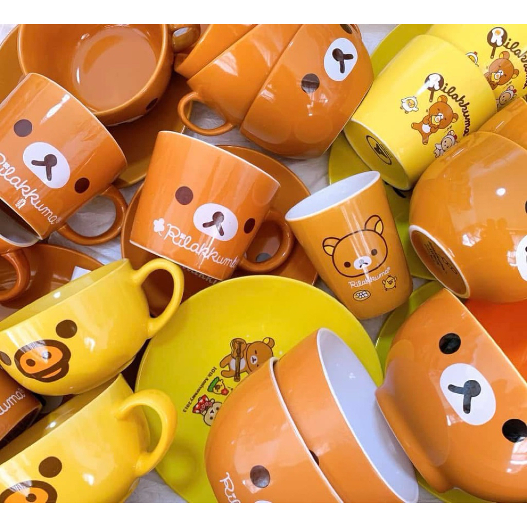 (พร้อมส่ง-010) ของแท้ 100% จากญี่ปุ่น  Rilakkuma ริลักคุมะ  แก้ว จานข้าว ขานขนม  ชาม ถ้วยแกง ถ้วยซุป