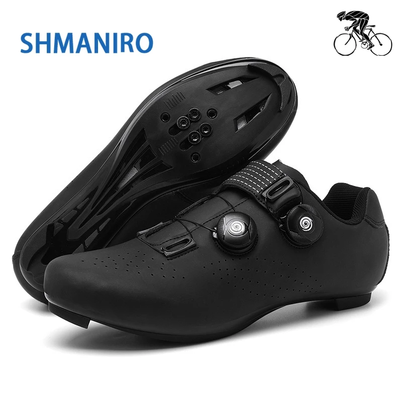 SHMANIRO {Bangkok Stock} รองเท้าจักรยาน ไซส์ 40-45 | รองเท้าปั่นจักรยานเสือหมอบ ถนน | 2 สี ดำ/ขาว | ล็อคหนีบอัตโนมัติ