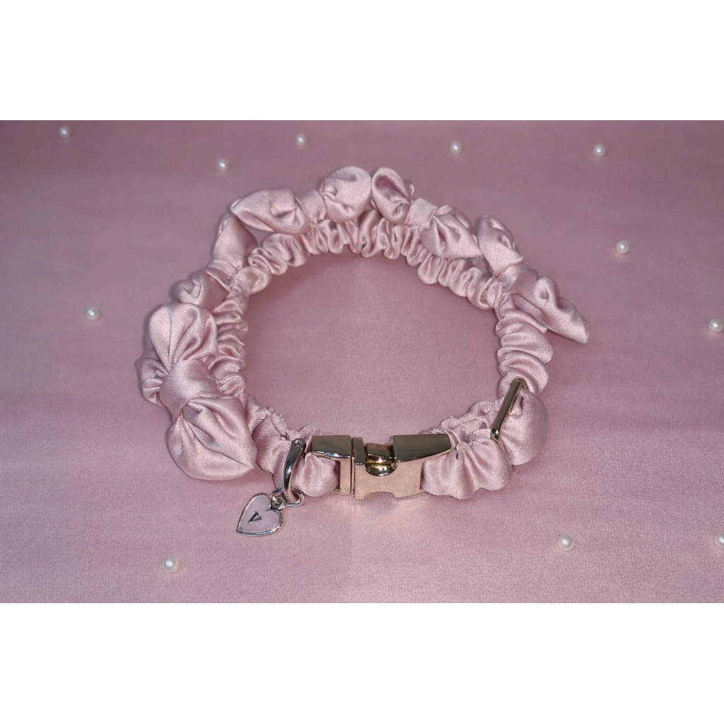 Antoenette - Cat collar Pink Bow collection 🎀 ปลอกคอแมวโบว์สีชมพู (free จี้หัวใจสลักอักษรย่อ)🦢🩰