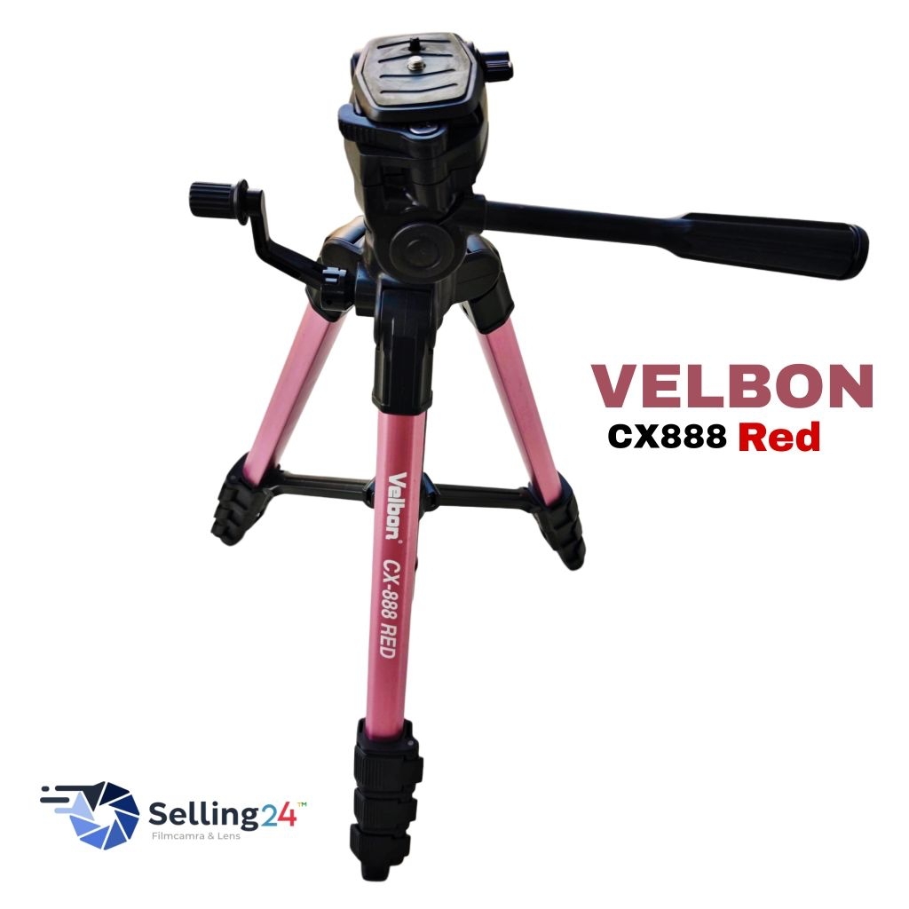 Velbon CX-888 RED ขาตั้งกล้อง Tripod 46-145cm สีชมพู-ดำ เบา พกพาง่าย ใช้ได้ทั้ง DSLR / Mirrorless / 