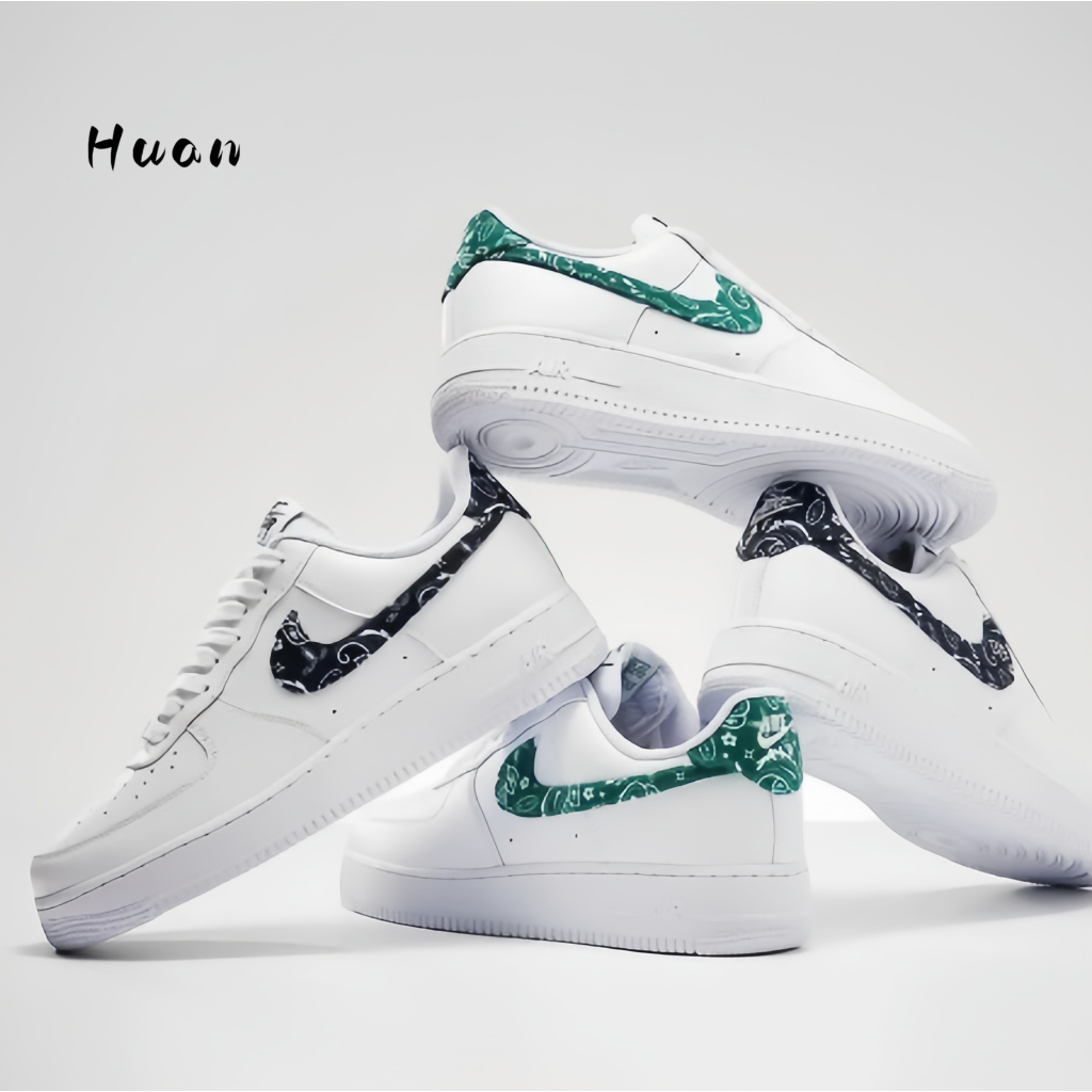 NIKE AIR FORCE 1 07 LOW PAISLEY (BLACK&GREEN)