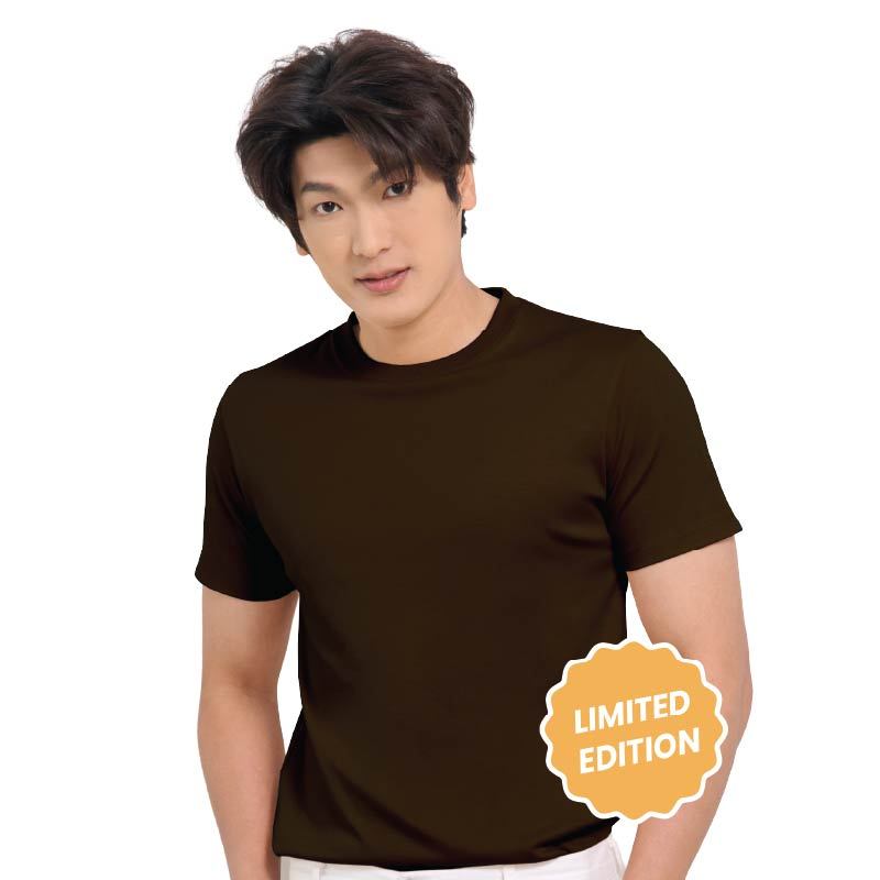 M2S Lifestyle เสื้อยืดคอกลมชาย น้ำตาลช็อคโกแลต