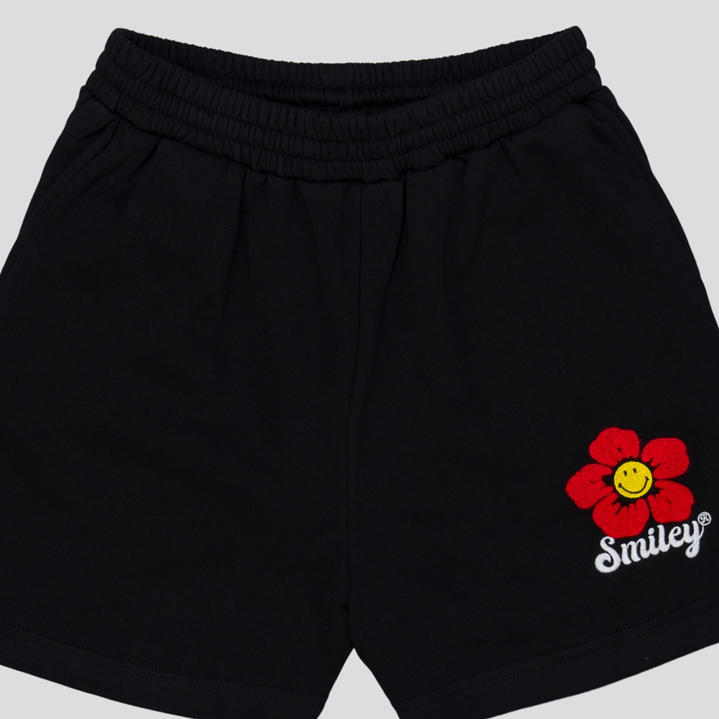 SMILEY® BLACK WANDERLUST SWEATSHORTS — صورة 2