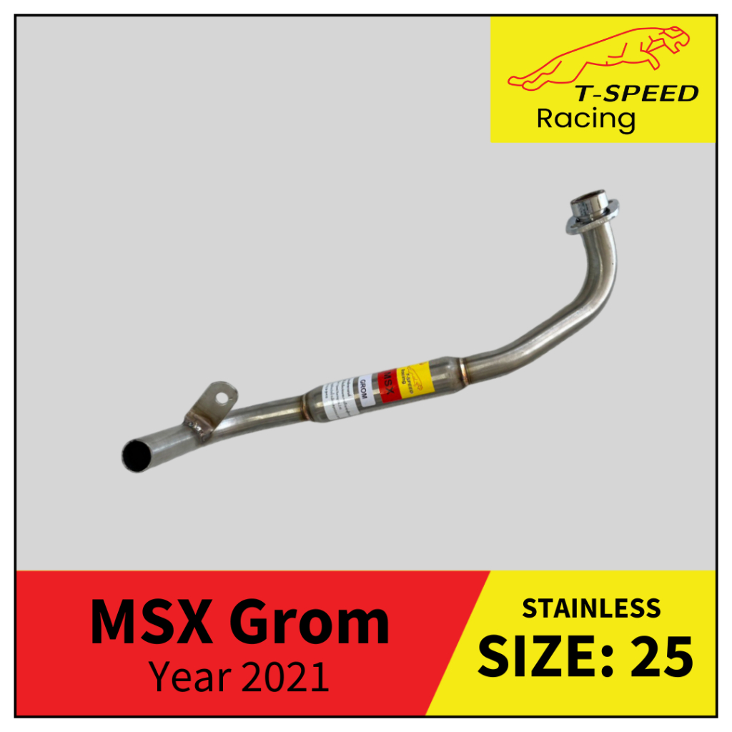[ฟรีประเก็นปากท่อ] คอท่อ Honda MSX Grom Year 2021-2026 สแตนเลส 304 Size 25 mm.