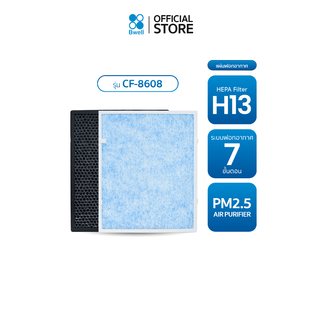 Bwell แผ่นฟอกอากาศครบชุด  รุ่น CF-8608 (สินค้าพร้อมส่ง)
