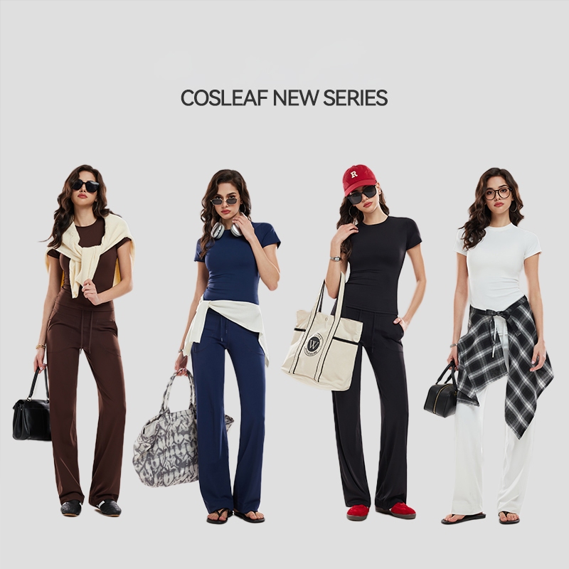 Cosleaf Sporty Chill เสื้อยืดผู้หญิง ทรงเข้ารูปสไตล์แฟชั่นสง่างาม แต่งง่ายดูดีผ้ายืดใส่สบายพร้อมส่ง รูปที่ 5