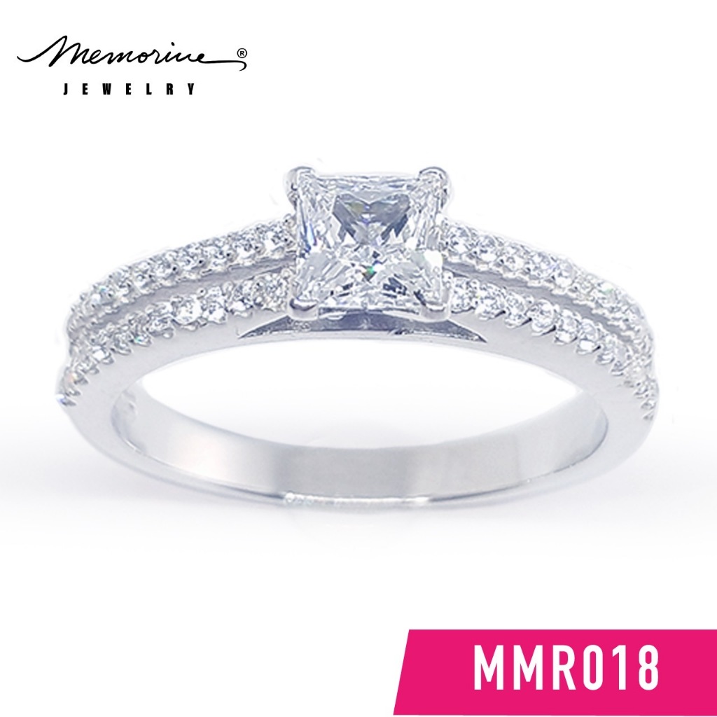Memorine Jewelry แหวนเงินแท้ 925 ฝังเพชรสวิส (CZ) : MMR018