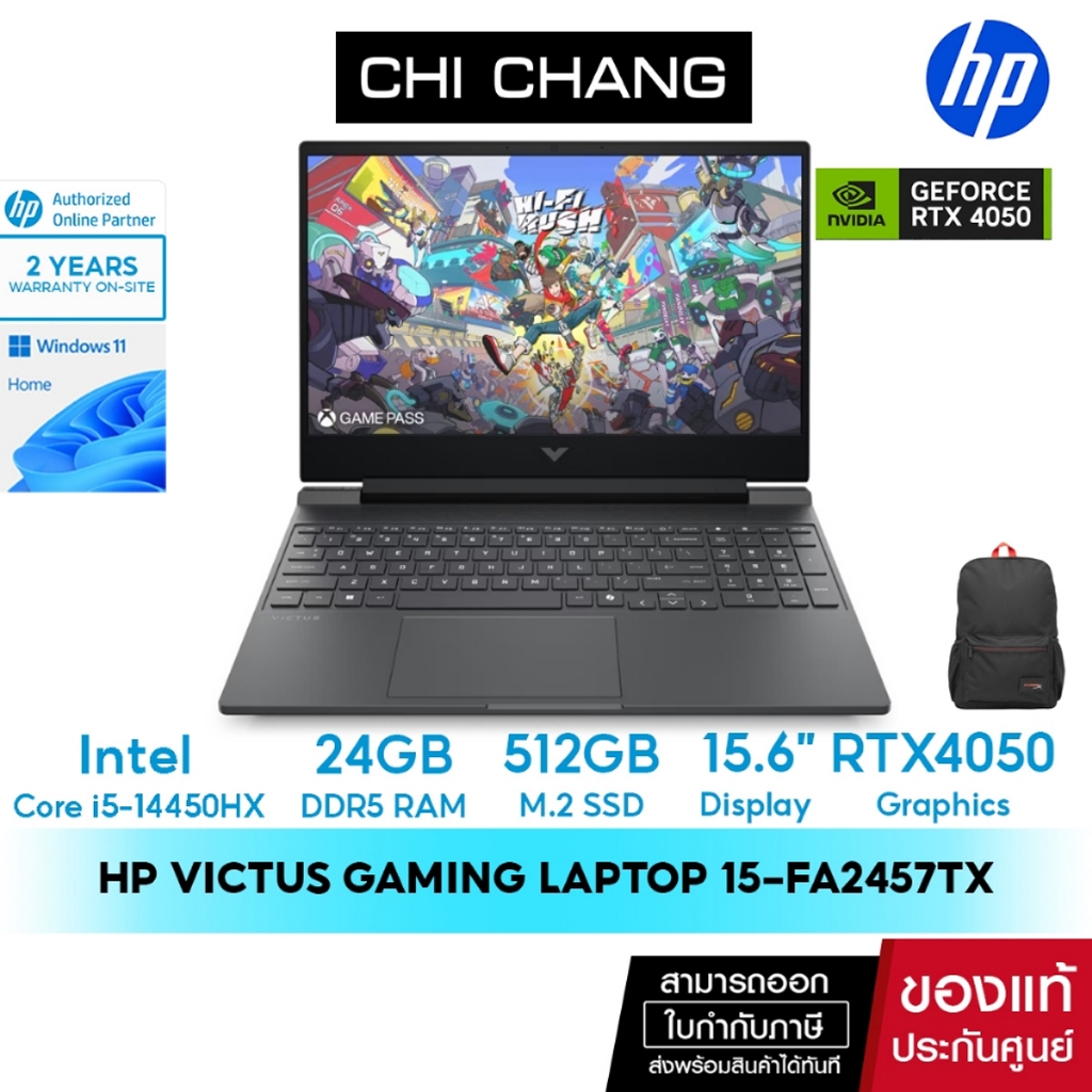 HP VICTUS 15-fa2457TX | Core i5 | RTX4050 | 24GB | 512GB | 15.6"144Hz | Win11 | 2Yrs | Notebook Gami