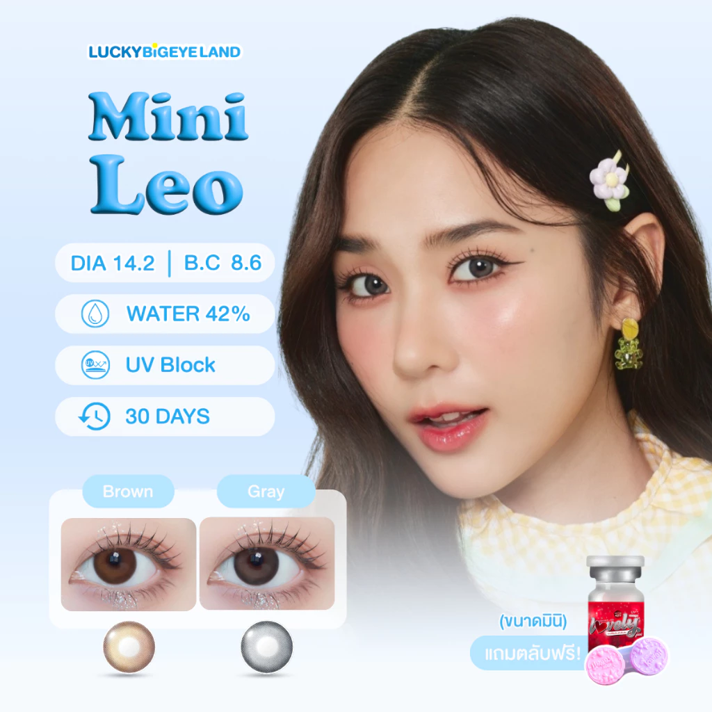 คอนแทคเลนส์ Mini Leo Brown / Gray (Lovely) ขนาดมินิ 💙