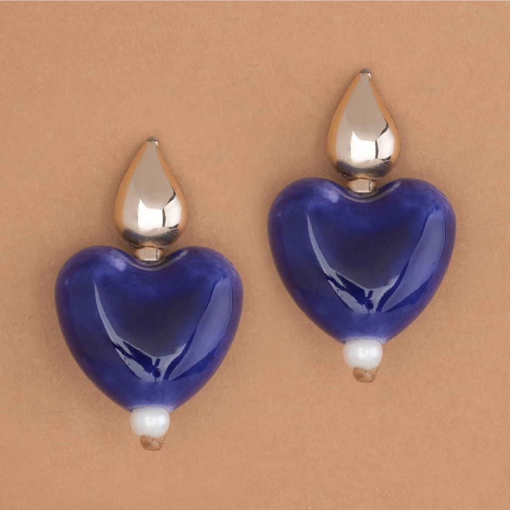 NAKAMOL - LAPIS LAZULI CLASSIC BEAD EARRINGS ต่างหูคลาสสิก ลาพิส ลาซูลี