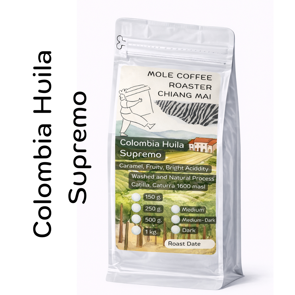 เมล็ดกาแฟคั่ว โคลอมเบีย Colombia Huila Supremo ส่งไว คั่วใหม่